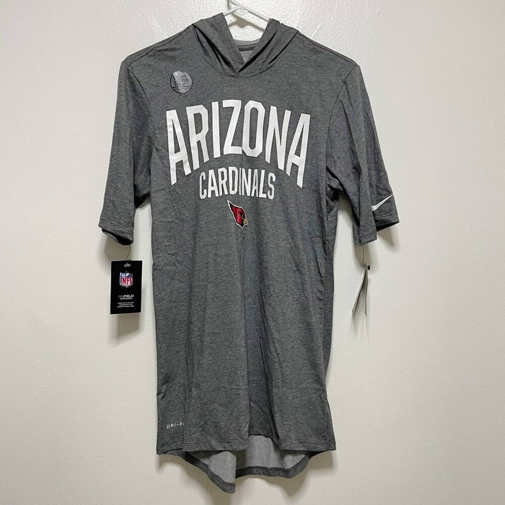 New! Nike NFL Arizona Cardinals Gray Pullover Lightweight Hoodie